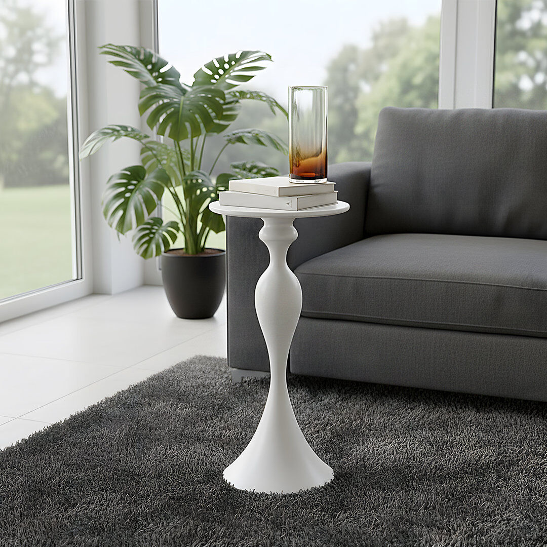 Metro Unique Side Table White 63cm H X 30cm W X 30cm D