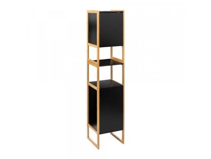 Armoire à Colonnes - Eazy Living - Baptiste Noir - 2 Portes - 3 Étagères - MDF Laqué