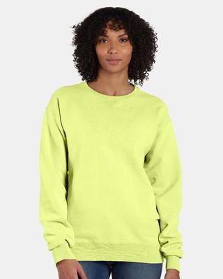 ComfortWash by Hanes GDH400 Men's Comfort Wash Fleece Sweatshirt in Chic Lime size Small   Cotton/Polyester Blend