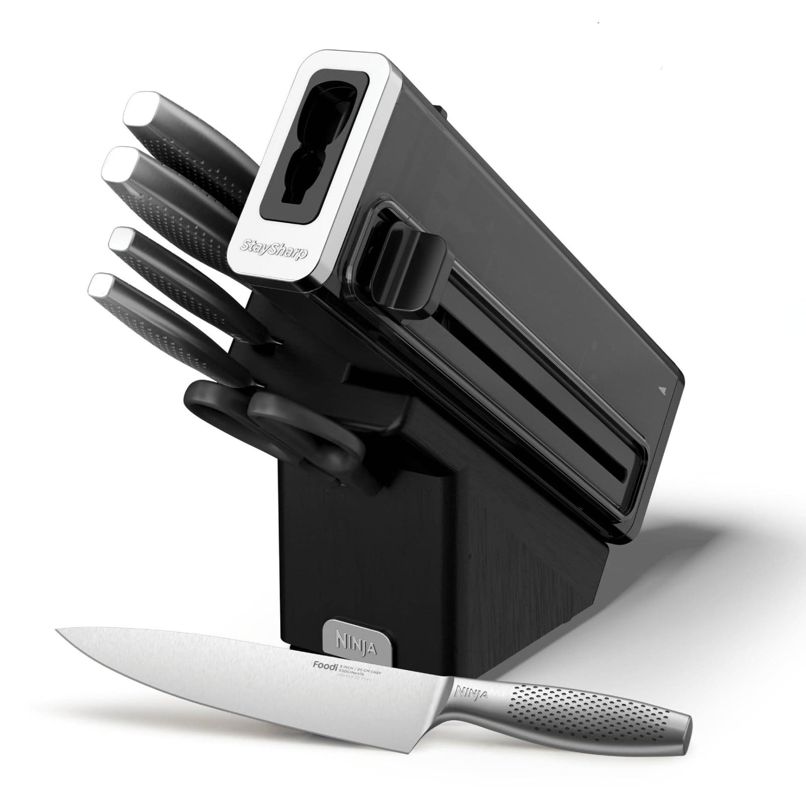 Ninja Staysharp messenblok met messenslijper, zilver
