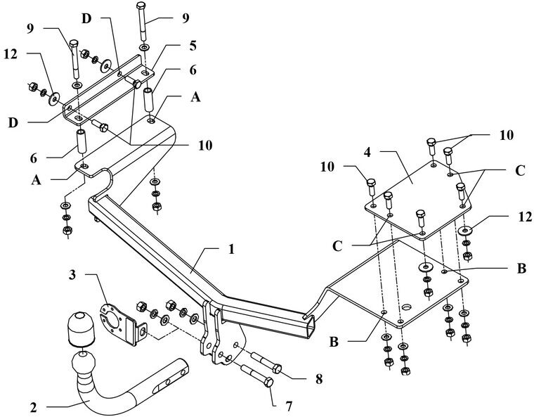 Attelage Suzuki Splash (04/08-11/14) Col de cygne + faisceau universel 7 broches