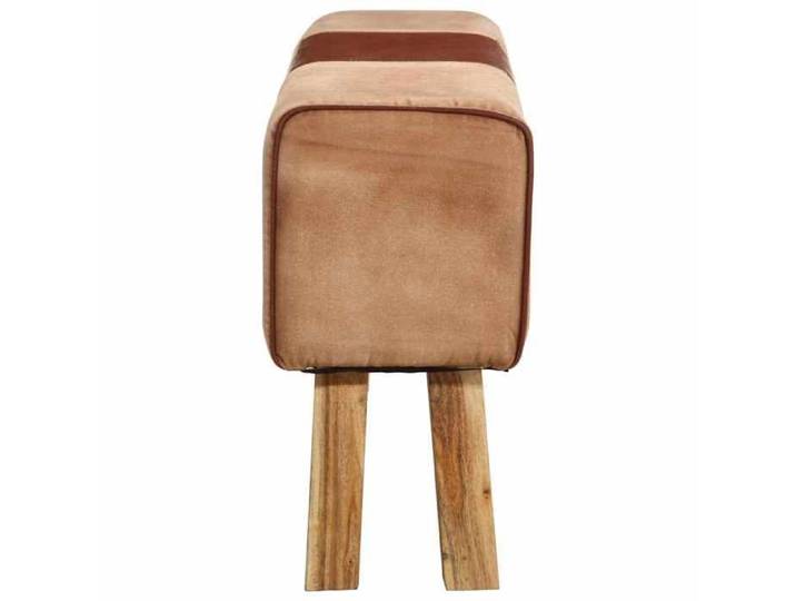 Banquette Cuisine - Brun - Banc saut de cheval 160 cm - Marron - Cuir véritable et bois - acacia 5995