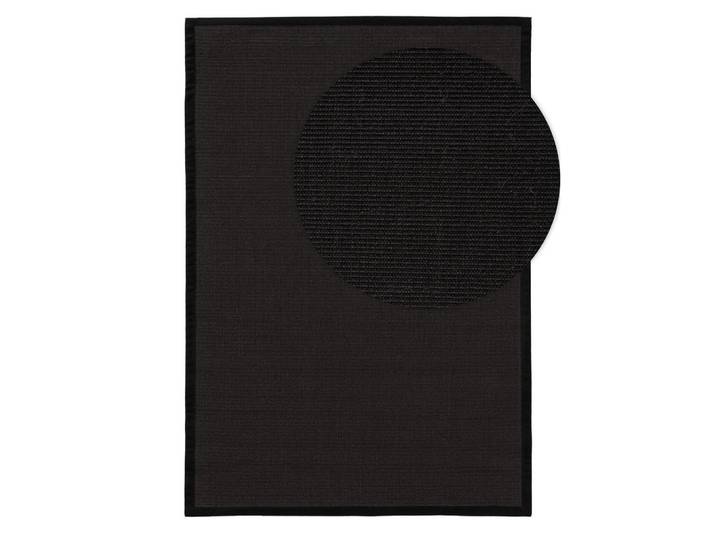 Kunstloft Sisalteppich Sana Schwarz 300/400 cm, Naturmaterialien, Beton Optik, Rechteckig, 300x1 cm, für Fußbodenheizung geeignet, Teppiche & Böden, Teppich