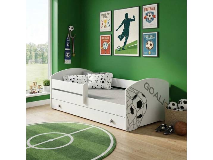 Lit enfant LUK GOAL 140x70 avec tiroir – design sportif – SANS MATELAS