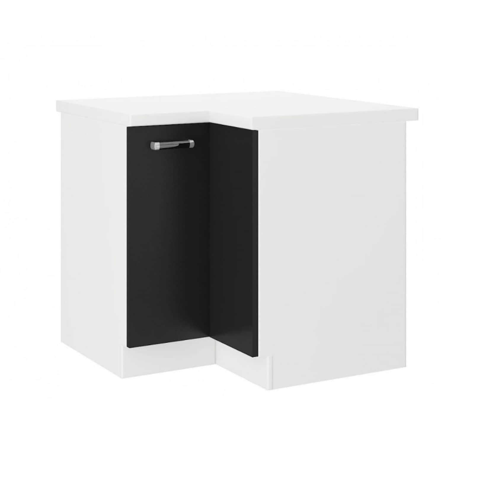 Küchen Eckunterschrank 89x89 cm für das Modell „Omega 240 Schwarz + Weiss“