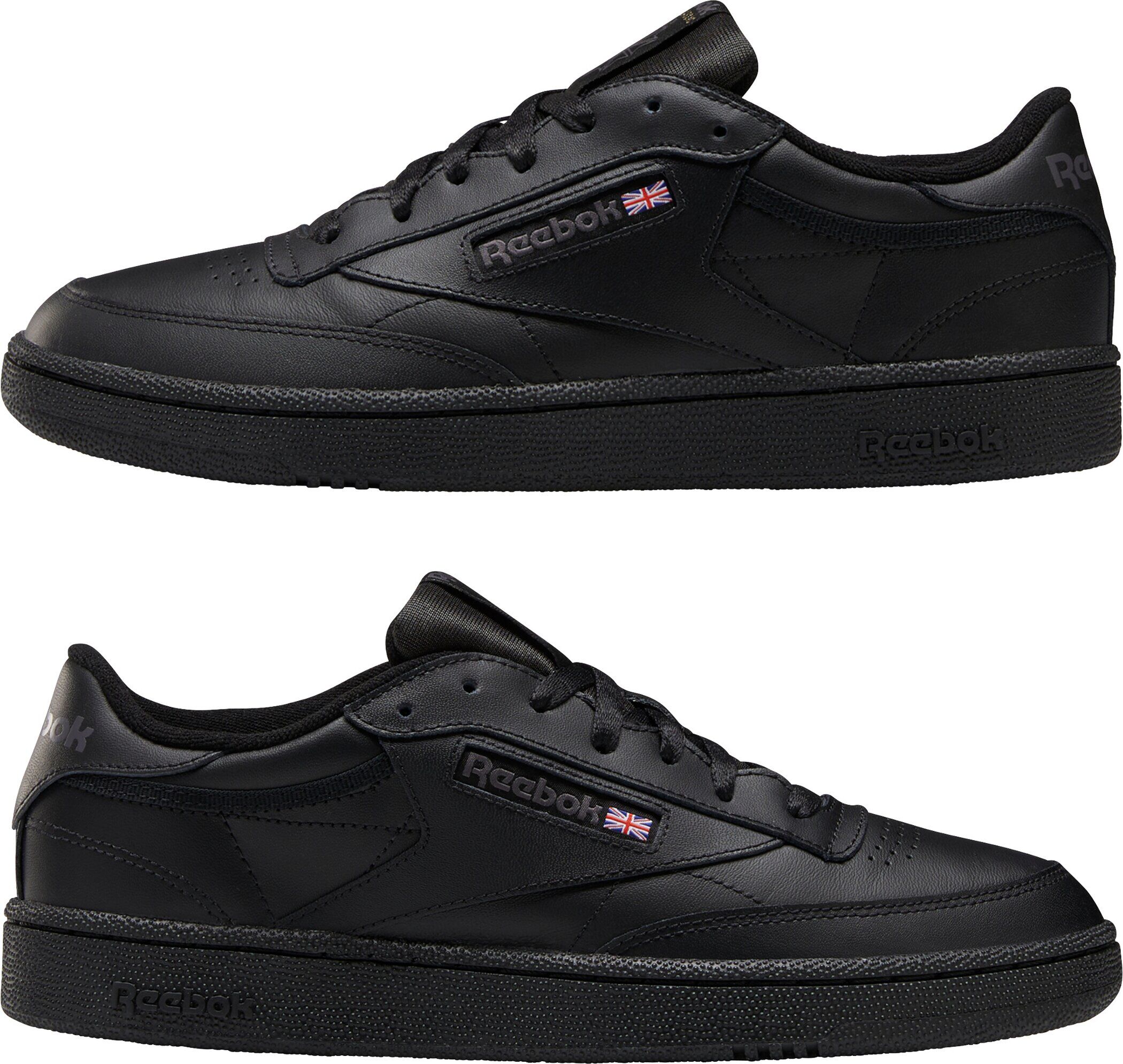 Sneaker REEBOK CLASSIC "CLUB C 85", Herren, Gr. 42,5, schwarz (schwarz, charcoal), Leder, Schuhe Sneaker schwarz, charcoal 42,5