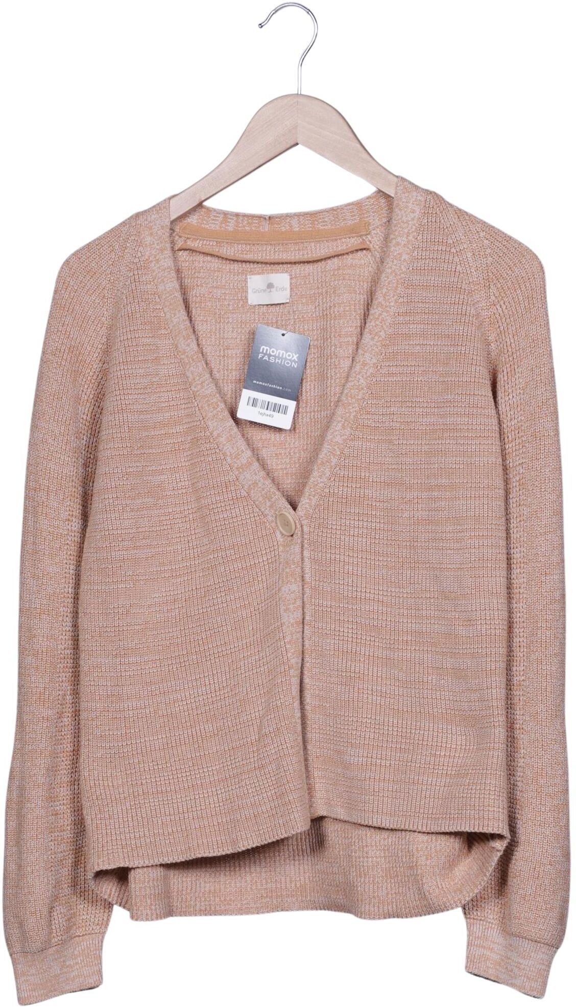 Grüne Erde Damen Strickjacke, Beige, Gr. S, Baumwolle - Second Hand