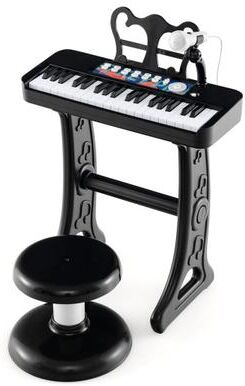 Costway Kids Piano Keyboard 37-Key Kids Toy Keyboard Piano with Microphone for 3+ Kids-Black