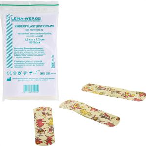 Leina-Werke Pflaster Kinderpflaster, 50 Strips, wasserfest, 7,2 x 1,9cm