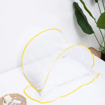 Inspire Curations Portable Pop Up Mosquito Net Head And Face Bed Cover yellow l