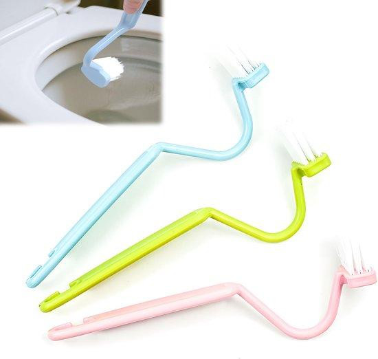Unyqoos 3-delige ergonomische toiletborstel set met randreiniger en ophangoog