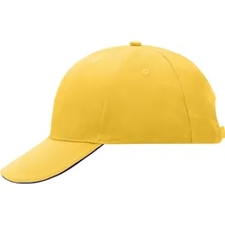 Myrtle Beach Unisex 6-Panel Sandwich Kappe Klassische Cap MB024 gold/navy one size