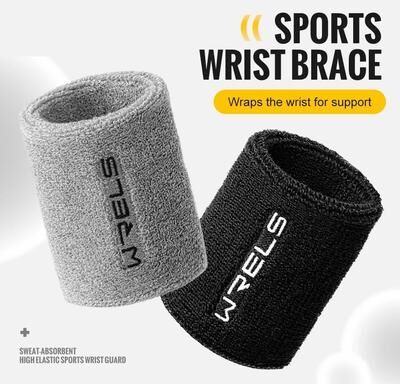 Uplifted Goods Absorbent Stretchable Wristbands For Fitness And Sports 2pcs Grey