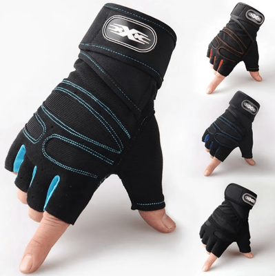 Inspire Curations Shockproof Gym Gloves With Wrist Support Anti Slip Weight Lifting Training Gloves black m