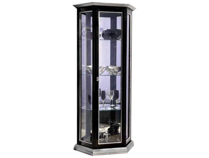 JVmoebel Vitrine Schwarzer Glasschrank im italienischen Design für stilvolles Wohnen Made in Europa