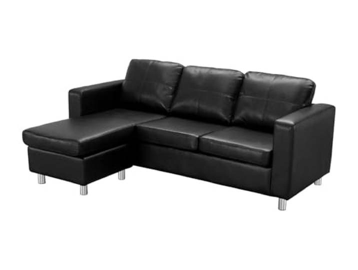 Vente-Unique - Sofa ohne Schlafmöglichkeit 4 Ackley - Kunstleder - schwarz