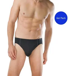 6 Schiesser Herren Slips Supermini Men Brief Basic Slip - Schwarz 5 (Gr. M)