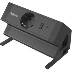 Fellowes, Steckdosenleiste, Strommodul Schreibtisch 1xSteckdose,USB-A,USB-C sch (1x, Typ 13, USB-A, USB-C, 2 m)