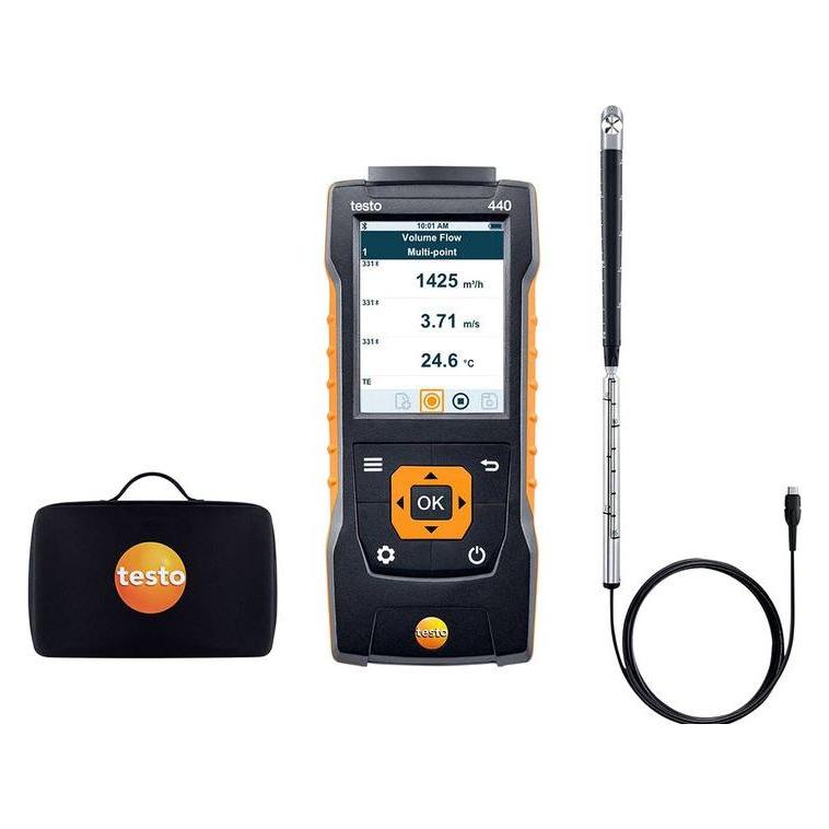 Testo 440 Anemometer +1370 (Temperature-TC) °C, +150 (Temperature-NTC) °C max.Temp. versch.Messparam (0563 4401)