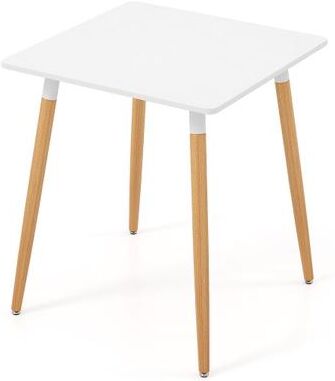 Costway Square Dining Table with Adjustable Foot Pads for Dining Room Kitchen-White