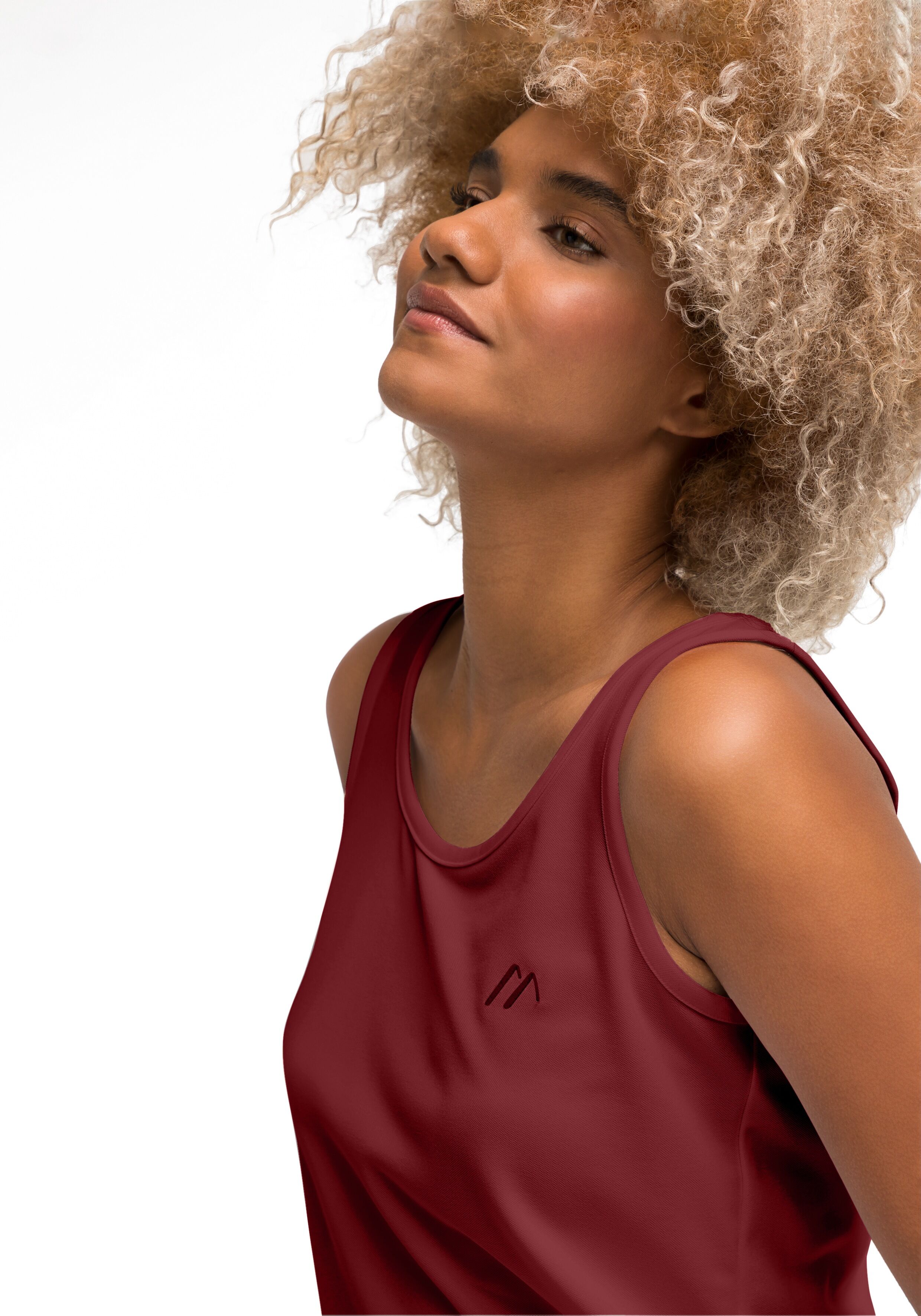 Funktionstop MAIER SPORTS "Da-Top Petra", Damen, Gr. 48, rot (sun dried tomato), Obermaterial: 100% Polyester, Tops Funktionstop, atmungsaktives Material, schnelltrocknend, ärmelloses Design sun dried tomato 48