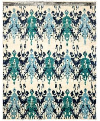 SAFAVIEH Couture Hand-knotted Calcutta Ikat Bernardine Modern Wool Rug with Fringe