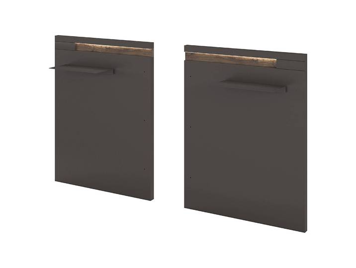 Paneel Luana 64 x 83 x 20cm Schwarz/Graphit mit Beleuchtung