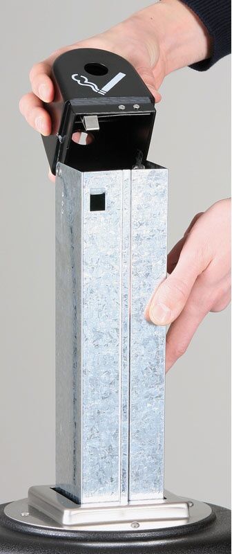 B2B Partner Standaschenbecher für draußen "Säule", 380 x 360 x 1030 mm, schwarz