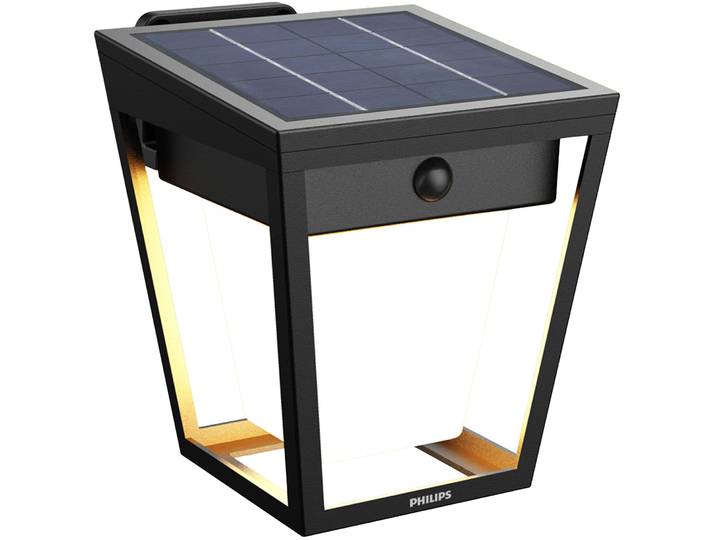 Solarlampe Philips schwarz Kunststoff 250 lm B 12.3 cm - LED - Lichtfarbe: Warmweiss - Solarlampe- LED Energiesparlampe