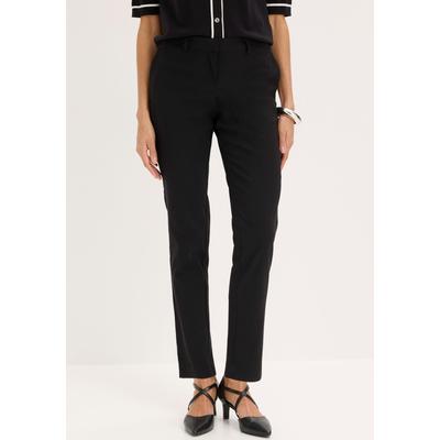 Stretch-Hose BONPRIX, Damen, Gr. 36, N-Gr, schwarz, Web, Obermaterial: 71% Polyester, 25% Viskose, 4% Elasthan, slim fit lang, Hosen, mit Elasthan-Anteil, Slim Fit Passform, femininer Stil