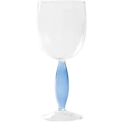 Zafferano 4er-Set Rotweingläser der Serie Doric aus mundgeblasenem Borosilikatglas mit hohlem Stiel in elegantem Transparent und Blau