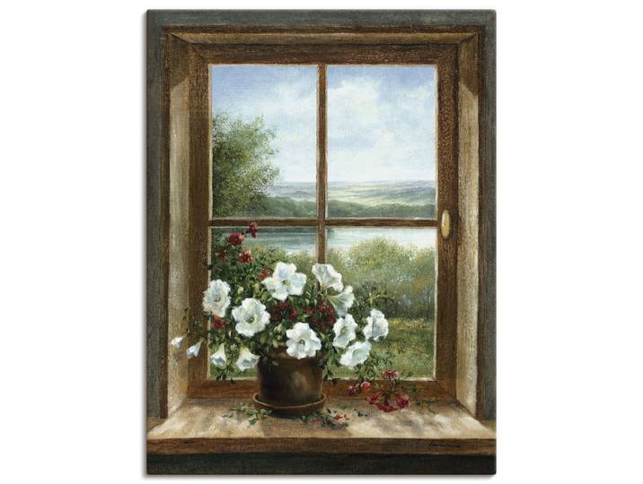 Wandbild ARTLAND Blumen am Fenster , braun (farbe bild(er): braun), B:45cm H:60cm, Bilder, Wandbild, als Leinwandbild, Poster in verschied. Grössen