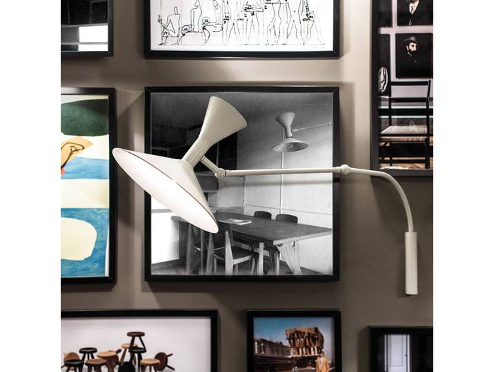 Nemo Wandlampe Lampe de Marseille, weiß / opal, für Wohn- / Esszimmer, Aluminium, Wandleuchte, Wandlampe Innen