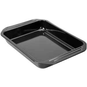 Kaiser Auflaufform Inspiration Grillform, schwarz, aus Emaille, 39,5 x 28 x 5 cm, 5,5 Liter, rechteckig, mit Griffen