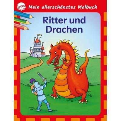 Mein allerschönstes Malbuch. Ritter und Drachen, Taschenbuch von Birgitta Nicolas, Arena, 978-3-401-71964-1