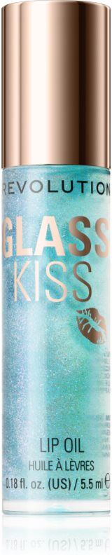 Revolution Glass Kiss shimmering oil for lips shade Mermaid Blue 5.5 ml