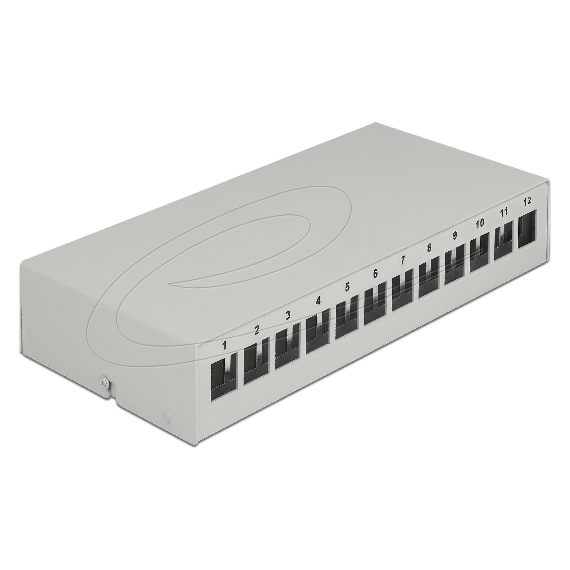 Delock Keystone Patchpanel 12 Port grau (43414)
