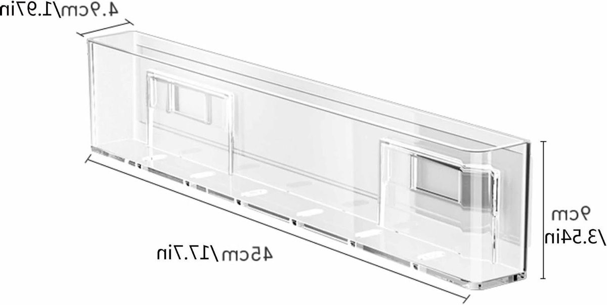Transparante Acryl Zwevende Muurplanken - Onzichtbare Boekenplank voor Keuken of Badkamer - 45 cm