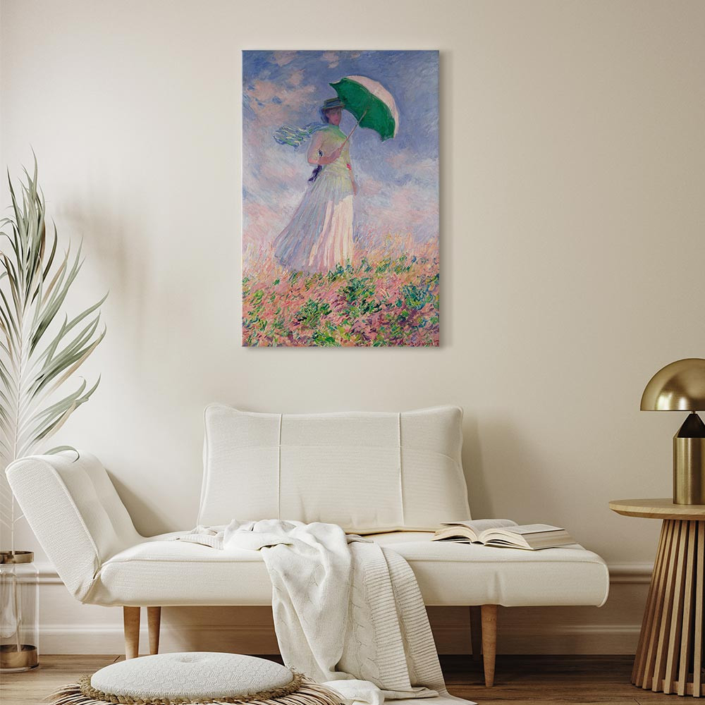 home24 Canvas afbeelding Woman with a Parasol, grijs/multicolor, 60 x 90 cm