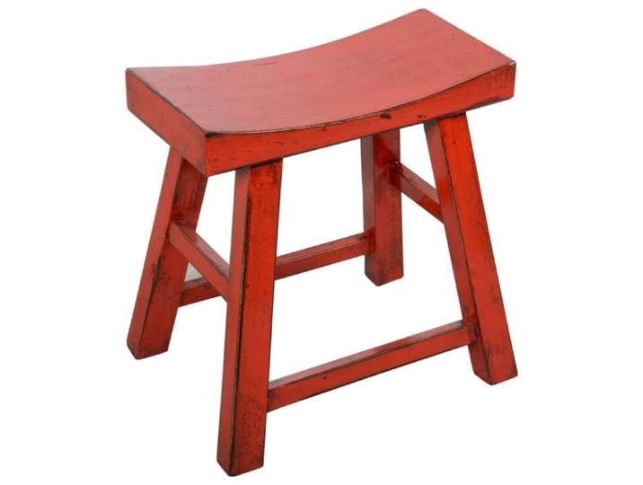Tabouret Chinois Rouge Brillant L46xP22xH47cm