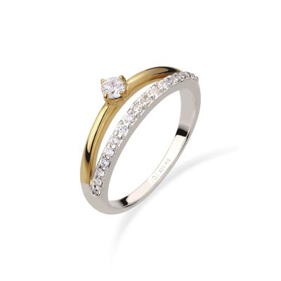 Silberring ELLI "Ring Zirkonia Solitär Verlobung 925 Silber" Gr. 56, bunt (zweifarbig), Fingerringe, Damen, 56, Silber 925 (Sterlingsilber), Silberring