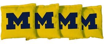 Skip's Garage Michigan Wolverines Yellow Cornhole Bags