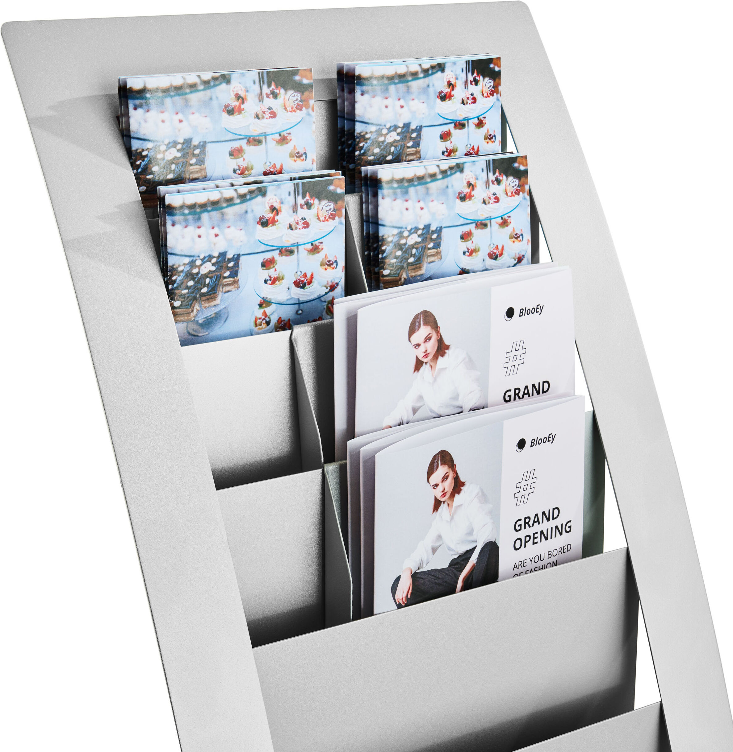 Kerkmann Présentoir brochures VARIA 7x A4, acier, argent