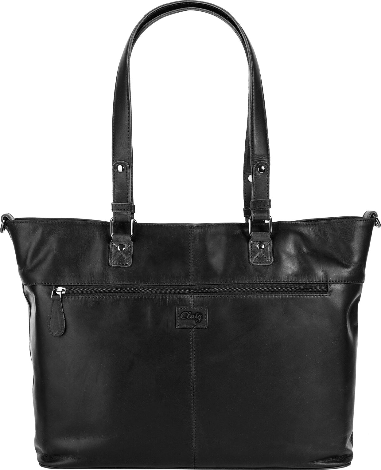 Shopper CLUTY "CLUTY Damen echt Leder", Damen, Gr. B/H/T: 42cm x 29cm x 12cm onesize, schwarz, Leder, Taschen Shopper, echt Leder