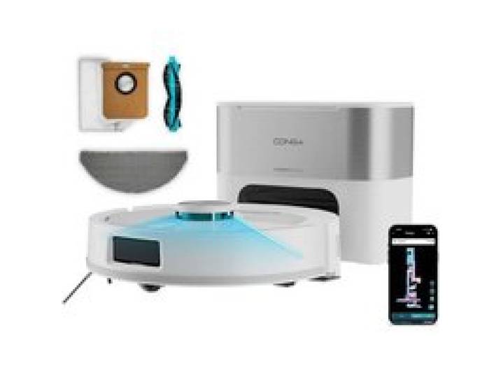 Cecotec Robot Aspirateur et Laveur de Sol avec Base Auto Vidage Conga Y60 Pearl. Navigation Laser 13000Pa Autonomie 200min