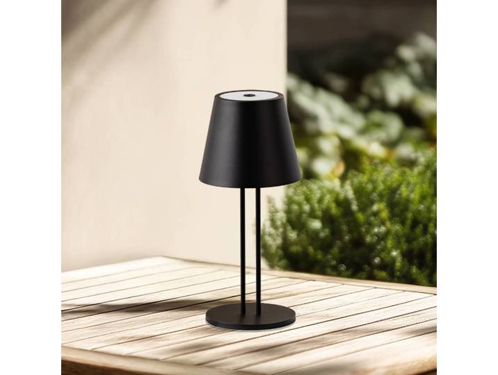 Lindby LED-Akkutischlampe Janea TWIN, schwarz, Metall Lindby, dimmbar, schwarz, Metall, Modern