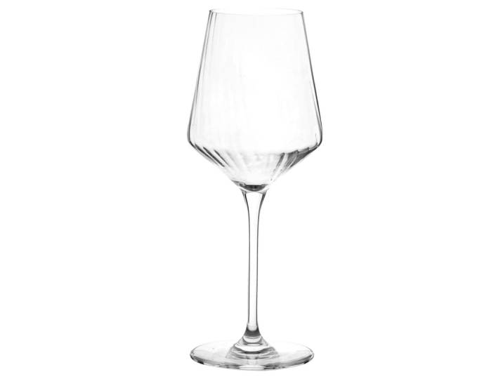 Stielglas aus transparentem, geriffeltem Glas