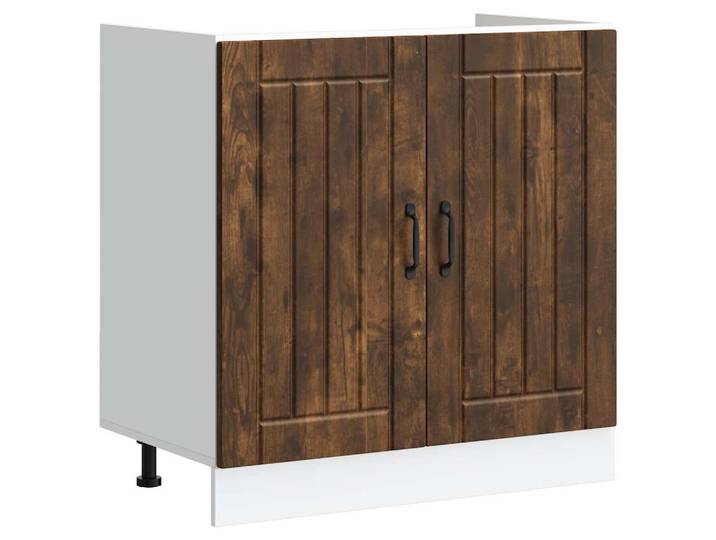 vidaXL Spülenunterschrank Lucca Räuchereiche Holzwerkstoff