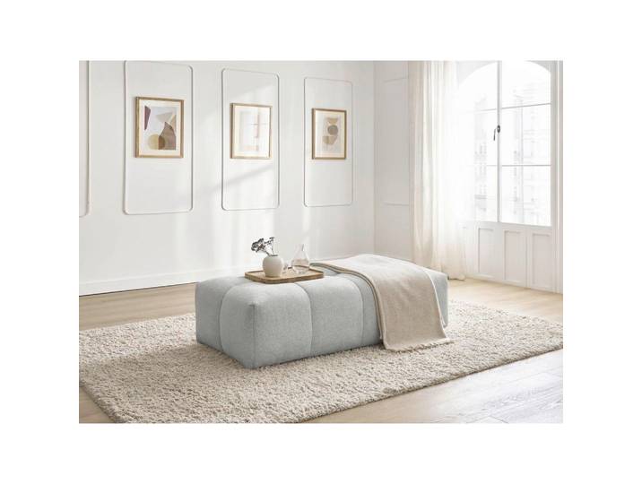 Hocker Everest, Hellgrau, Kunststoff, rechteckig, 140x40x70 cm, Wohnzimmer, Hocker, Sitzhocker