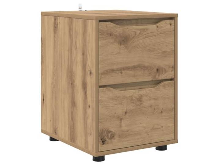 KLGBNCVE Aufbewahrungsschrank 40 x 48 x 57 cm Holzwerkstoff Minimalistisches Design, Schubladen mit Kugellager-Führung, manuelle Höhenverstellung, Brötchenfüße, pflegeleicht